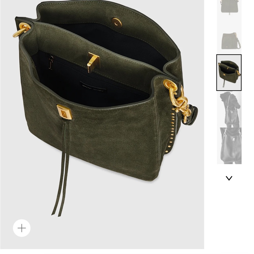 Rebecca Minkoff Elegant Olive Green Suede Shoulder Bag - Picture 3 of 11